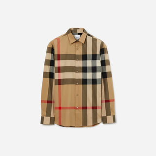 Camicia BURBERRY in cotone Check (Beige Archivio)