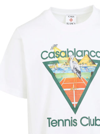 T-shirt CASABLANCA White Tennis Club Icon Pyramid Abduction Short Sleeve