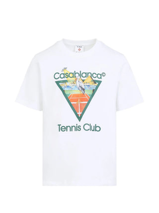T-shirt CASABLANCA White Tennis Club Icon Pyramid Abduction Short Sleeve