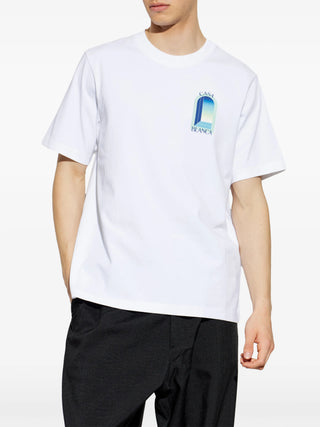 T-shirt CASABLANCA White & Mint L'Arche Short Sleeve