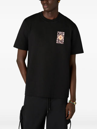 T-shirt CASABLANCA nera a maniche corte Hermons Mirage