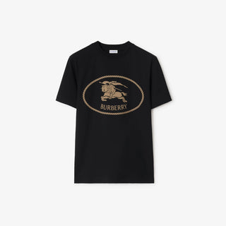 T-shirt BURBERRY in cotone con Knight stamp