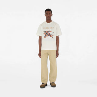 T-shirt BURBERRY in cotone con cavaliere a punto croce