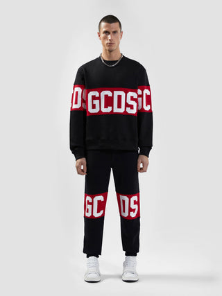 Felpa GCDS girocollo con Band logo nero