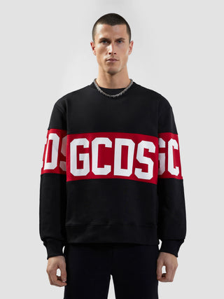 Felpa GCDS girocollo con Band logo nero
