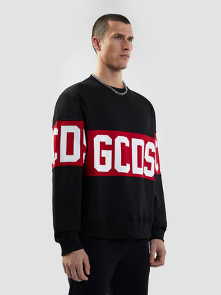 Felpa GCDS girocollo con Band logo nero