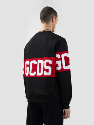 Felpa GCDS girocollo con Band logo nero