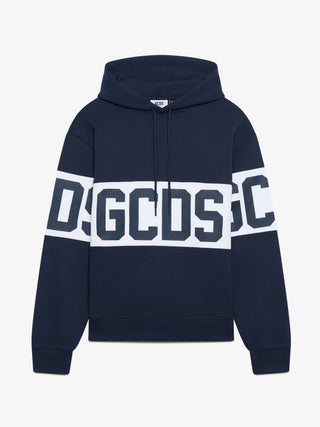 Felpa GCDS con cappuccio logo Band blu
