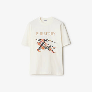T-shirt BURBERRY in cotone con cavaliere a punto croce