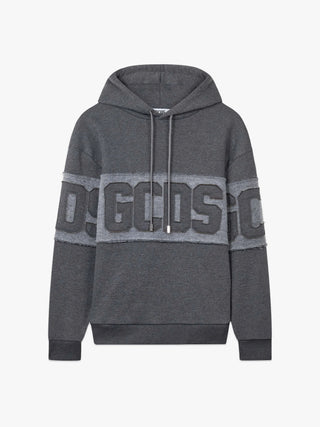 Felpa GCDS con cappuccio con Patch logo grigio antracite