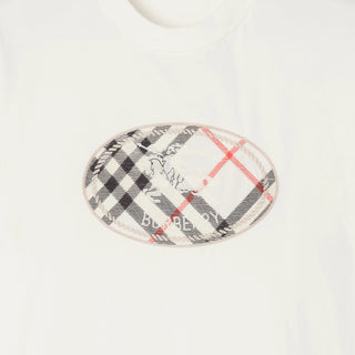 T-shirt BURBERRY in cotone Check con knight Stamp