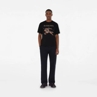 T-shirt BURBERRY in cotone con cavaliere a punto croce