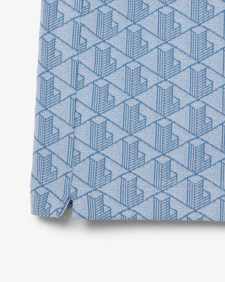 Polo LACOSTE in monogramma in jacquard dal taglio classico