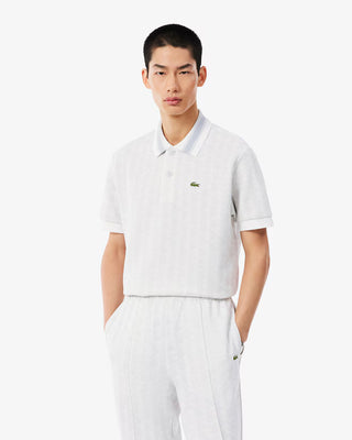 Polo LACOSTE in Jacquard con Monogramma