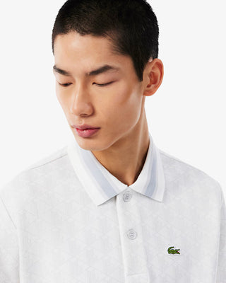 Polo LACOSTE in Jacquard con Monogramma