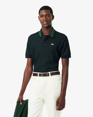 Polo LACOSTE in Jacquard con Monogramma