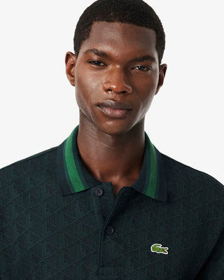 Polo LACOSTE in Jacquard con Monogramma