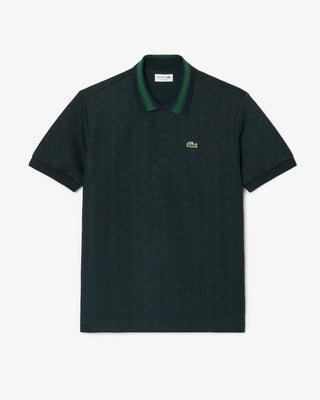 Polo LACOSTE in Jacquard con Monogramma