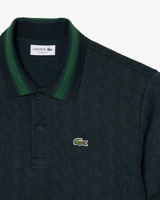 Polo LACOSTE in Jacquard con Monogramma