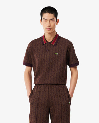 Polo LACOSTE in Jacquard con Monogramma