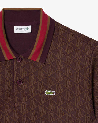 Polo LACOSTE in Jacquard con Monogramma