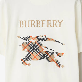 T-shirt BURBERRY in cotone con cavaliere a punto croce