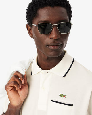 Polo LACOSTE classic fit con tasca e bordi a contrasto L.12.12