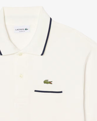 Polo LACOSTE classic fit con tasca e bordi a contrasto L.12.12