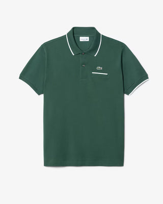 Polo LACOSTE classic fit L.12.12 con tasca e bordi a contrasto