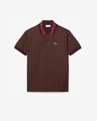 Polo LACOSTE in Jacquard con Monogramma