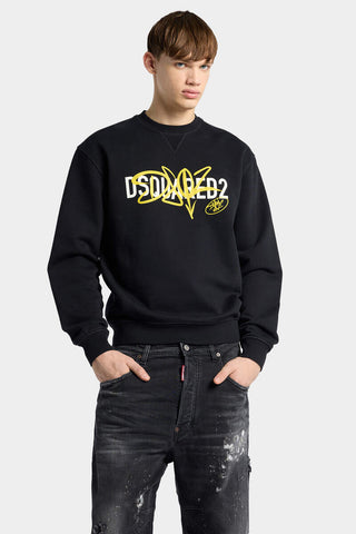 Felpa DSQUARED2 Girocollo Graffiti Cool Fit