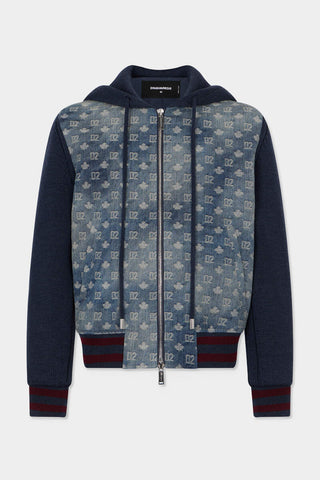 Cardigan DSQUARED2 con zip D2 Monogramma