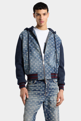 Cardigan DSQUARED2 con zip D2 Monogramma