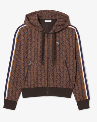 Felpa con Cappuccio LACOSTE in jacquard con monogramma