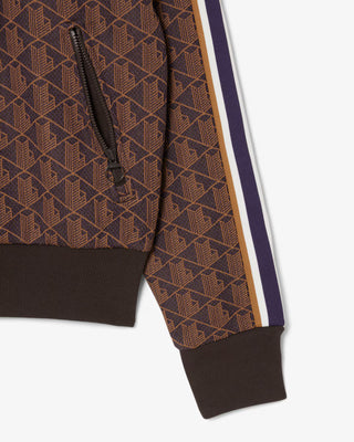 Felpa con Cappuccio LACOSTE in jacquard con monogramma