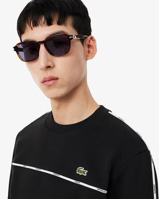 Felpa LACOSTE in tessuto felpato con bordo con logo