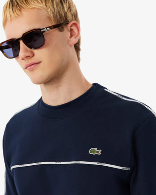 Felpa LACOSTE in tessuto felpato con bordo con logo