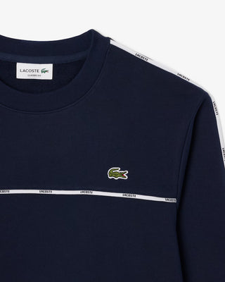 Felpa LACOSTE in tessuto felpato con bordo con logo
