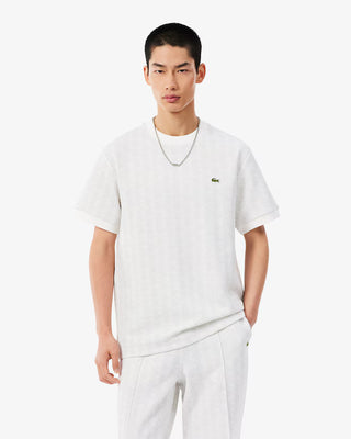 T-shirt LACOSTE in Jacquard con Monogramma
