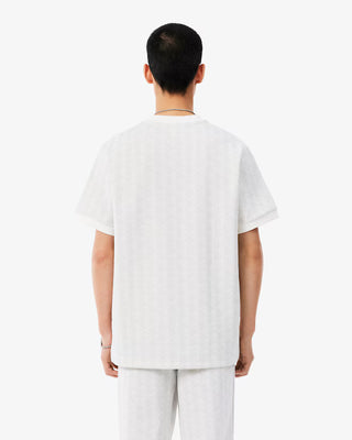 T-shirt LACOSTE in Jacquard con Monogramma