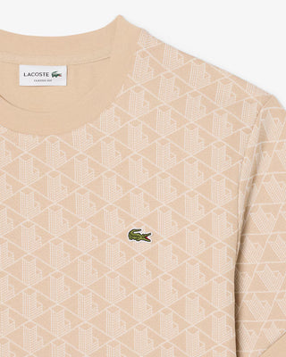 T-Shirt LACOSTE con monogramma jacquard slim fit