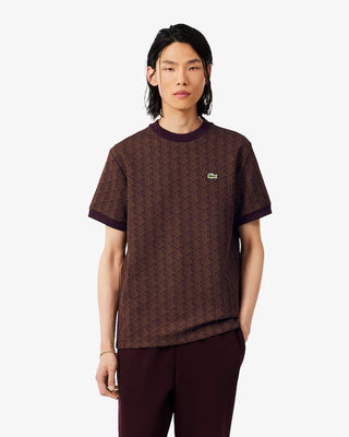 T-shirt LACOSTE in Jacquard con Monogramma