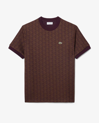 T-shirt LACOSTE in Jacquard con Monogramma