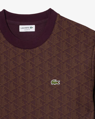 T-shirt LACOSTE in Jacquard con Monogramma