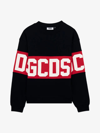 Felpa GCDS girocollo con Band logo nero