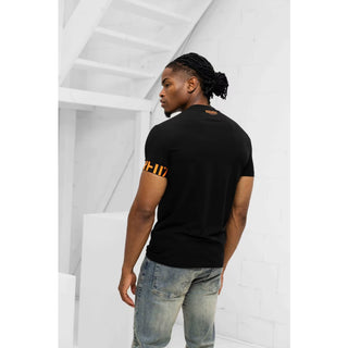T-shirt DSQUARED2 logo cuff nero\arancio