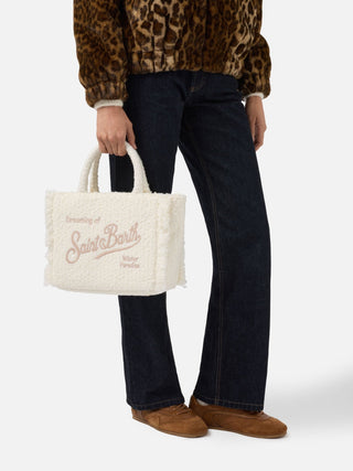 Borsa a mano SAINT BARTH Colette Tweed in misto lana bianca Media - Moda & Modi Luxury