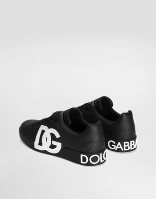 Sneaker Dolce & Gabbana Portofino in pelle di vitello nappata con logo DG stampato - Moda & Modi Luxury