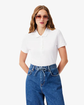Polo LACOSTE Donna in piqué di cotone stretch slim fit - Moda & Modi Luxury