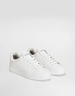 Sneaker DOLCE&GABBANA Portofino in pelle di vitello, bianco. - Moda & Modi Luxury